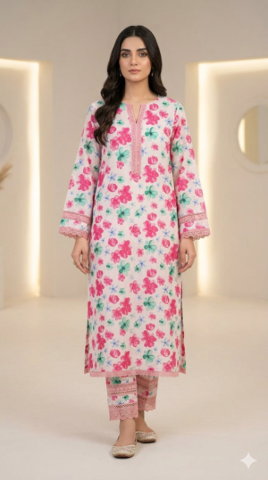 Unstitched 2pc Summer Lawn Suit