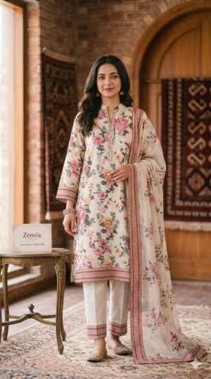 Floral Premium Lawn Suit Pakistan Zenvia
