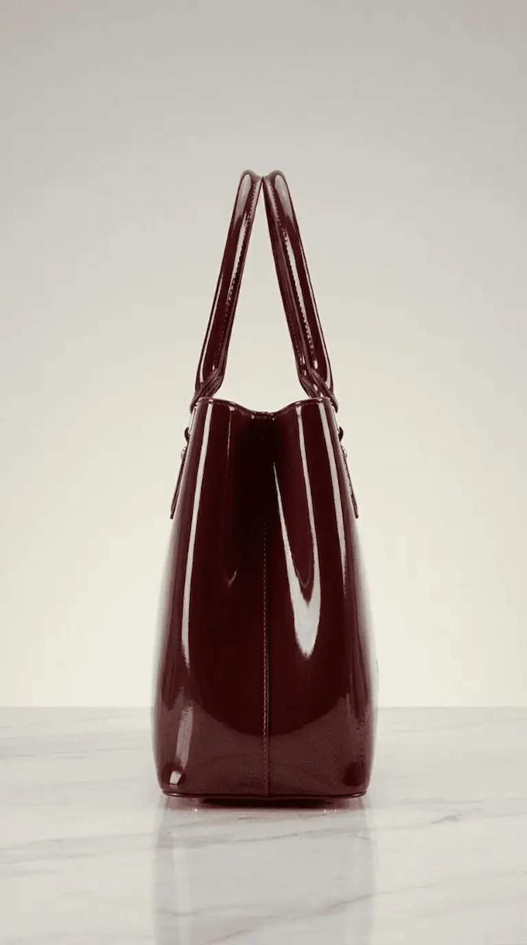 Zenivia Signature Maroon Glossy Tote Bag for Women – Elegant Office & Formal Shoulder Bag - Image 2