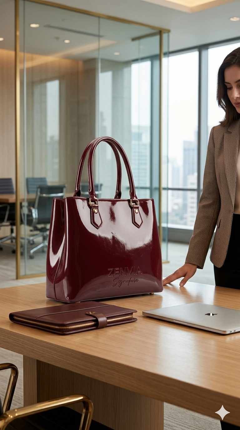 Zenvia Signature Maroon Tote Bag for Professional Working Women in Pakistan